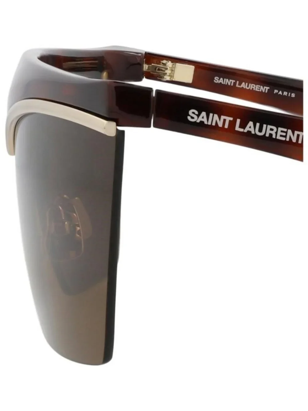 New Saint Laurent Womens Shield/Wrap Havana Havana Brown Fashion Designer Sungla